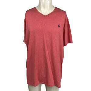 POLO RALPH LAUREN - MEN'S XL - PINK SHORT SLEEVE V NECK T-SHIRT